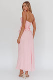 Emily Ruffled Maxi Dress- Pink