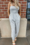 Beach Front Stripe Jumpsuit Cream/Black