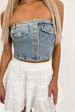 Revival Denim Tube Top - FINAL SALE