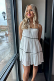 Ali Tiered Romper White/Black