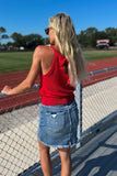 Tailgate Mid Rise Denim Mini Skirt