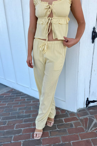 Sunny Days Stretch Woven Pants - Yellow