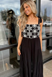 Quinn Floral Embroidered Jumpsuit Black