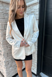 Old Town Satin Blazer Cream
