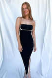 Mara Strapless Midi Dress Black/Beige