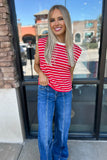 Cherry Red Stripe Tank Top