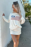 White Knit USA Sweater