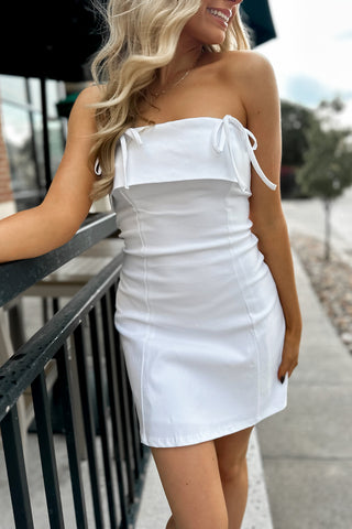 Sugar Bow Dress White