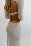 Lulu Textured Knit Maxi Dress Ivory