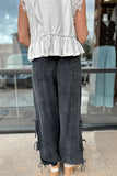 Mila Side Tie Pants Black