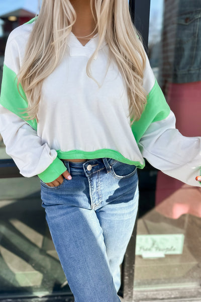 Sunday Stroll Sweatshirt Lime/Beige