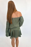 Brooklyn Long Sleeve Dress Olive- FINAL SALE