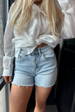 Addison Frayed Hem Denim Shorts Light