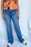 Poppi Mid Rise Straight Jeans