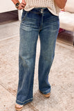 Five Star High Rise Wide Double Button Jeans