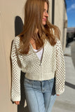 Cloud Nine Crochet Zip Up Natural