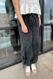 Mila Side Tie Pants Black