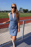 Mallorie Collared Mini Denim Dress