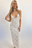 Lovely Lace Maxi Dress White/Beige