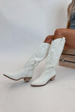 Inlay Western Boot White FINAL SALE