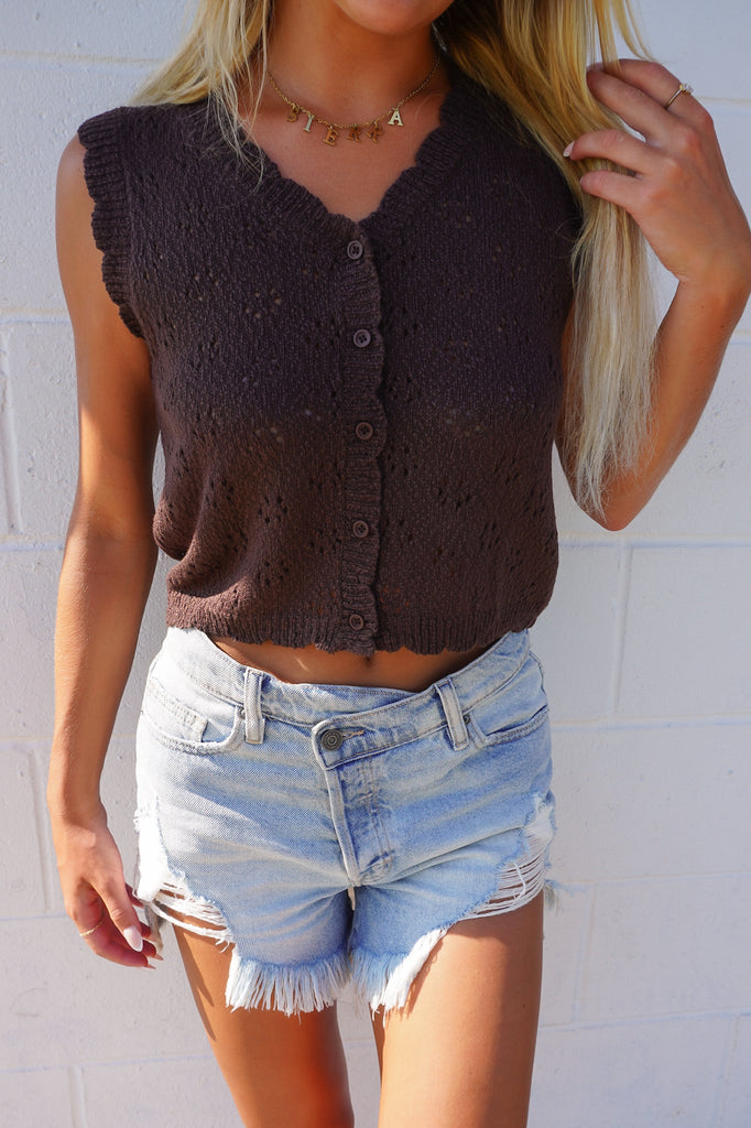 Maple Knit Button Vest