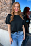 Jacqueline Puff Sleeve Top Black