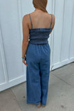 Harbor Smocked Denim Jumpsuit