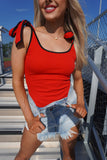 Madi Bow Bodysuit Red/Black