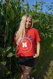 Huskers Patch Crop Tee Red