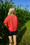 Huskers Patch Crop Tee Red