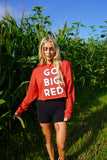 Go Big Red Patches Long Sleeve Red/White