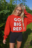 Go Big Red Patches Long Sleeve Red/White