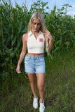 Vintage Collared “N” Top Cream