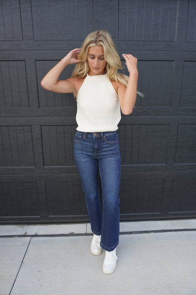 Chase High Rise Wide Jeans Dark Denim