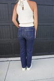 Chase High Rise Wide Jeans Dark Denim