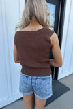 Loren Off Shoulder Sweater - Brown
