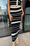 Cape May Knit Stripe Set Black/White