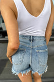 Jess Frayed Denim Shorts Medium