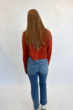 Rust Lace Up Sweater- FINAL SALE