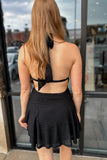 Becca Halter Lace Dress Black