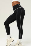 Black Contrast Stitch Leggings