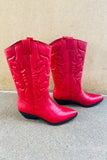 RED Cowboy boot
