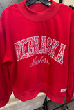 Mock Neck Nebraska Ne Sweatshirt- Red