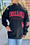 Nebraska Mock Neck Sweatshirt- Black