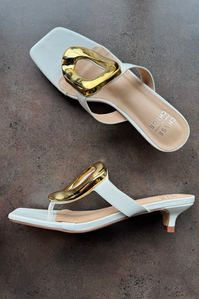 Raya Kitten Heel- White