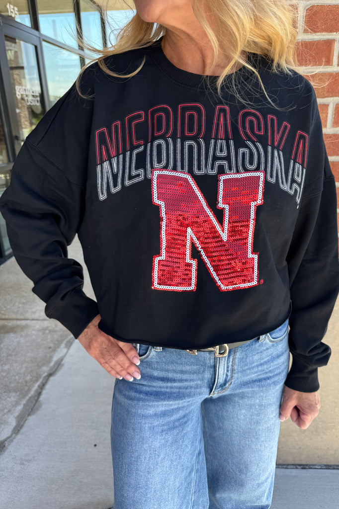 Nebraska Sequin N Sweatshirt