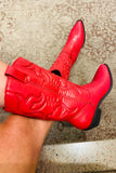 RED Cowboy boot