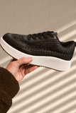 Woven Platform Sneakers- Black