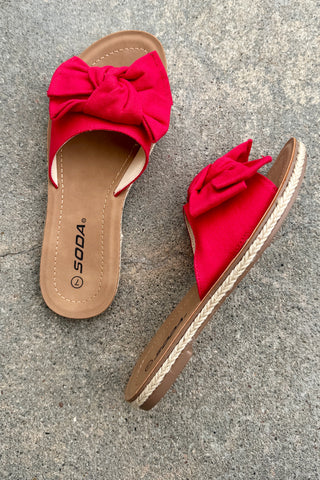 Script Bow Flat- Red- FINAL SALE