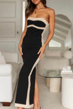 Bodycon Strapless Maxi- Black